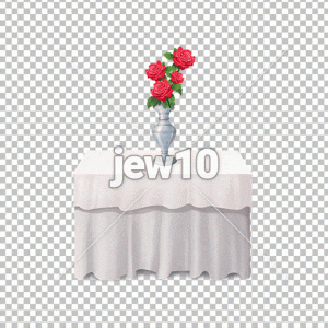 שולחן ועציץ פרחים