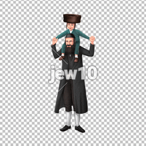 ילד על כתפי אביו