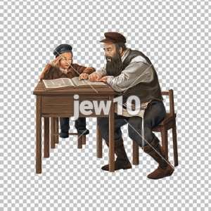 אב ובנו לומדים