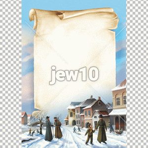 רקע עיירה מושלגת