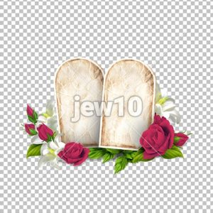 שני לוחות שיש ופרחים