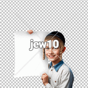 ילד מניף שלט